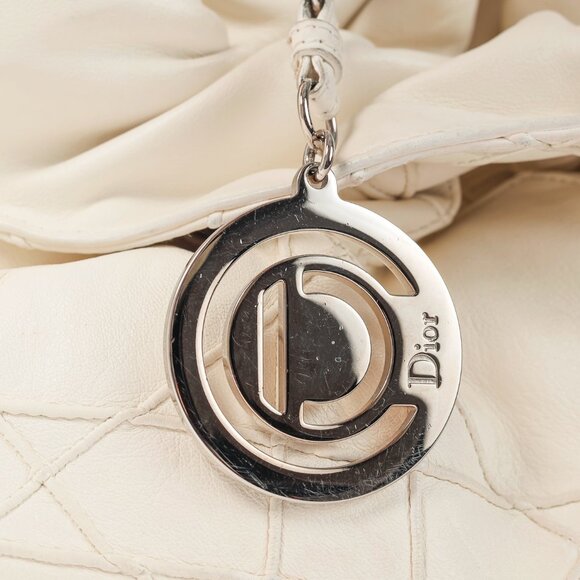 Christian Dior Le Trente White Cannage Leather Ruffle Tote - Picture 9 of 13